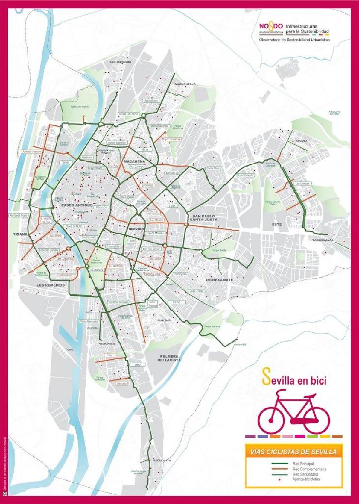 карта велосипедной дорожки Севильи