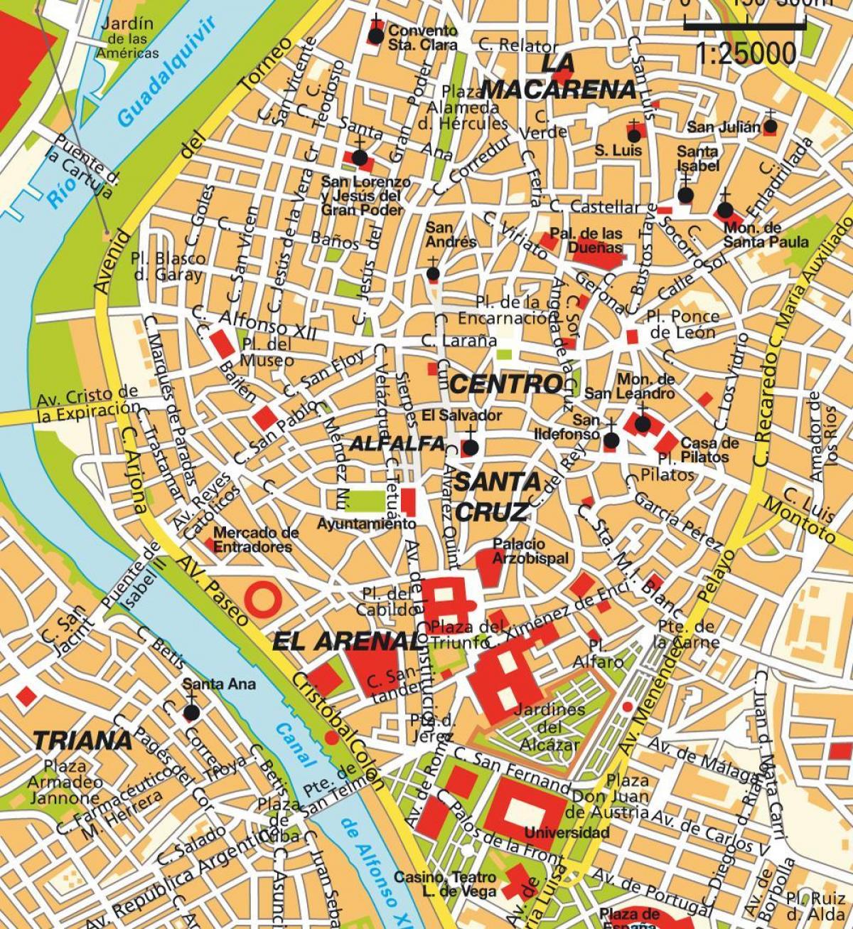карта центра Севильи