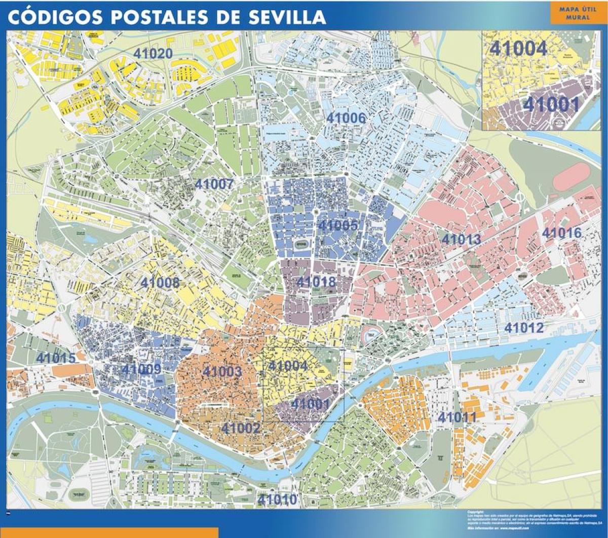 карта почтовых индексов Севильи