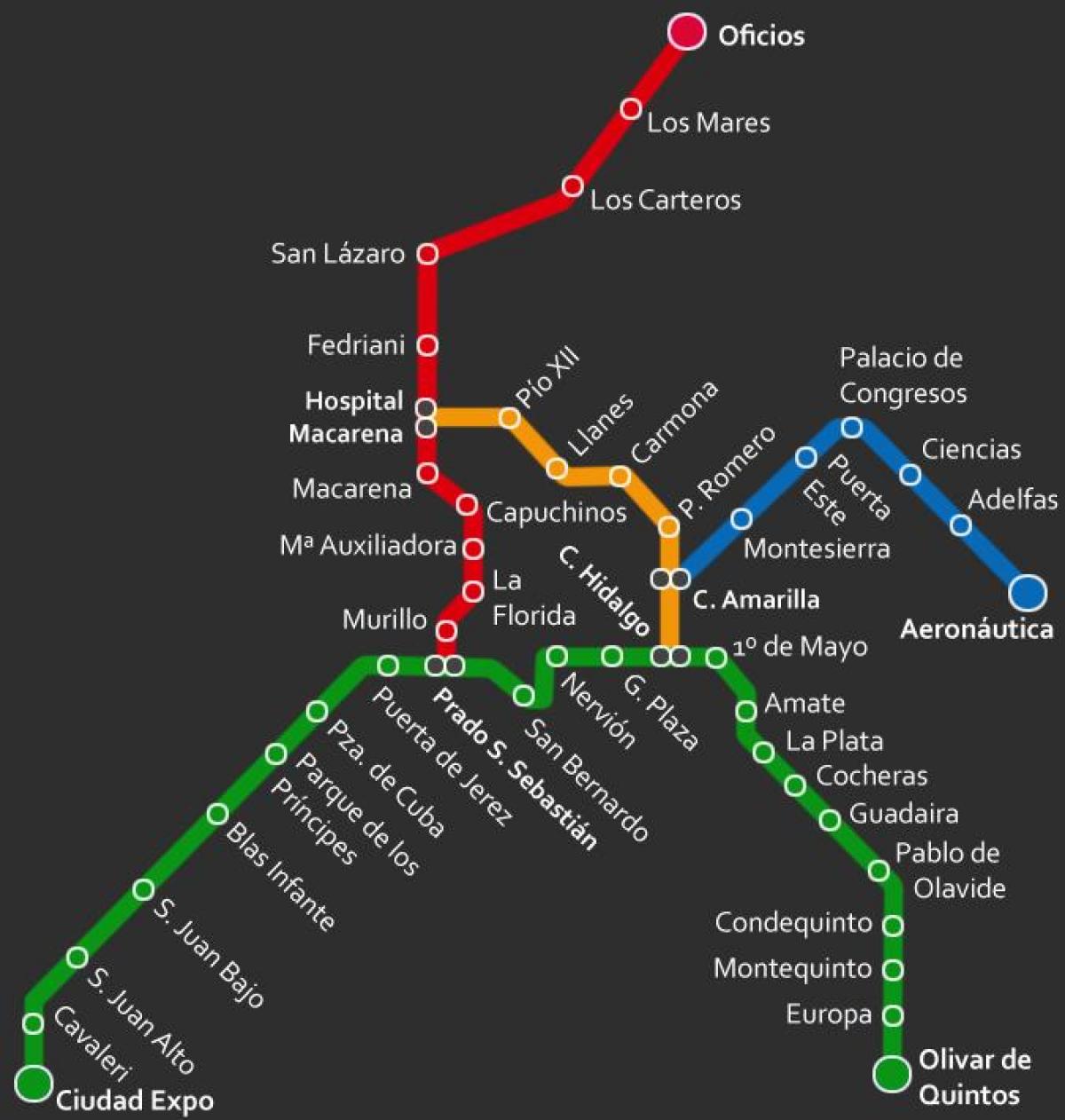 карта станции метро Севилья