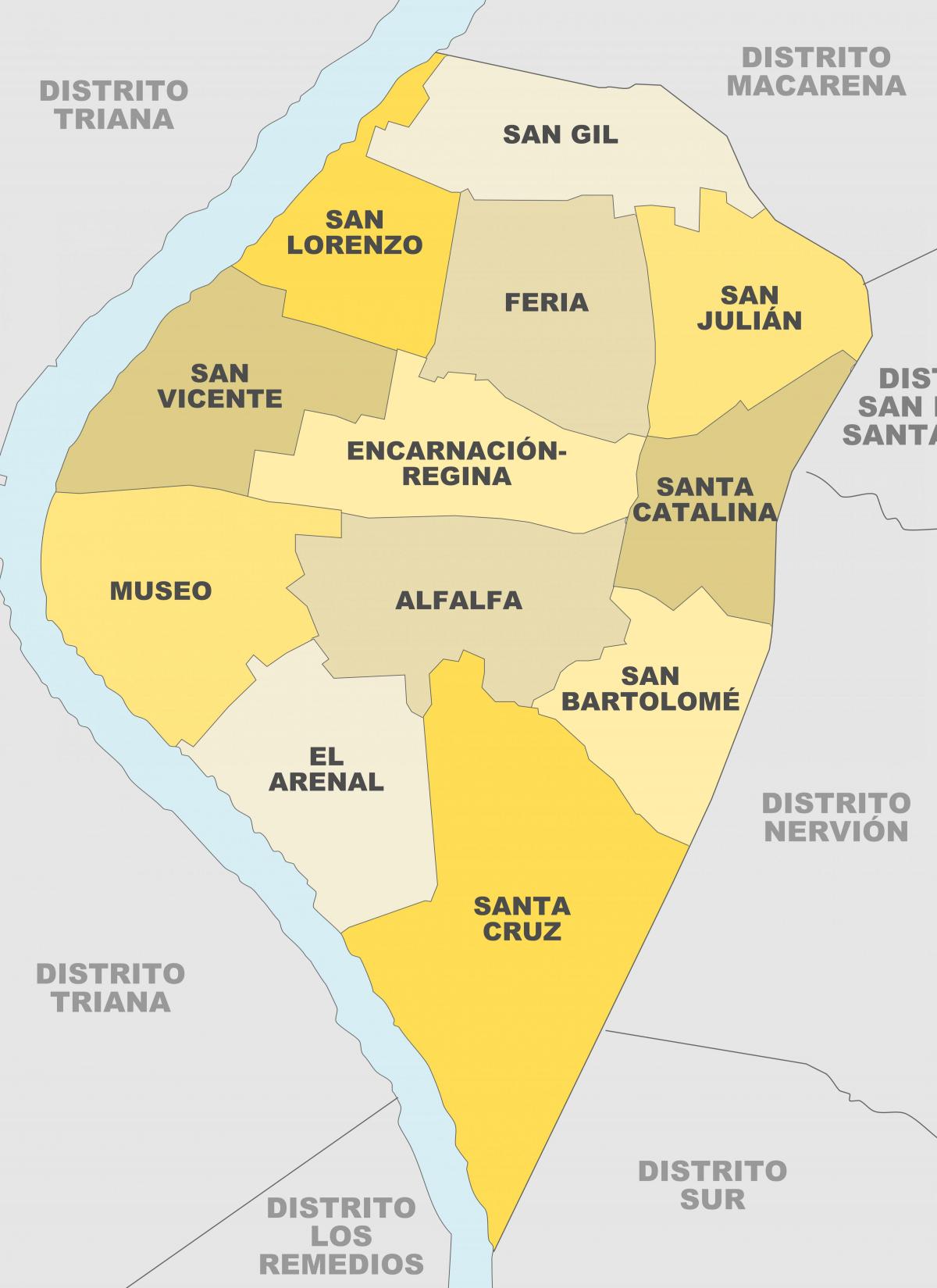 карта районов Севильи