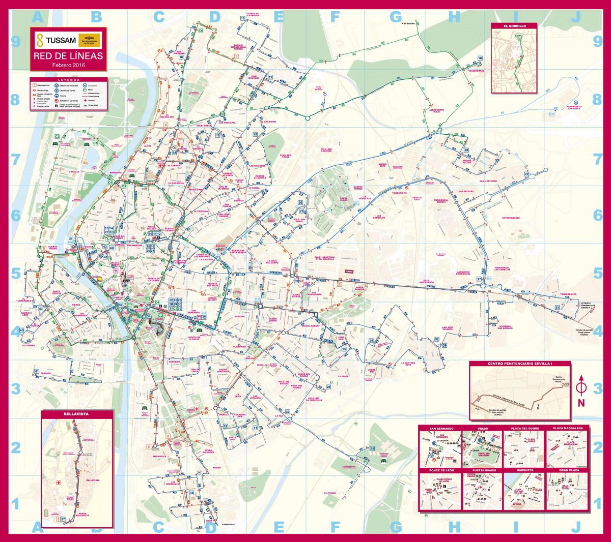 карта автовокзала Севильи